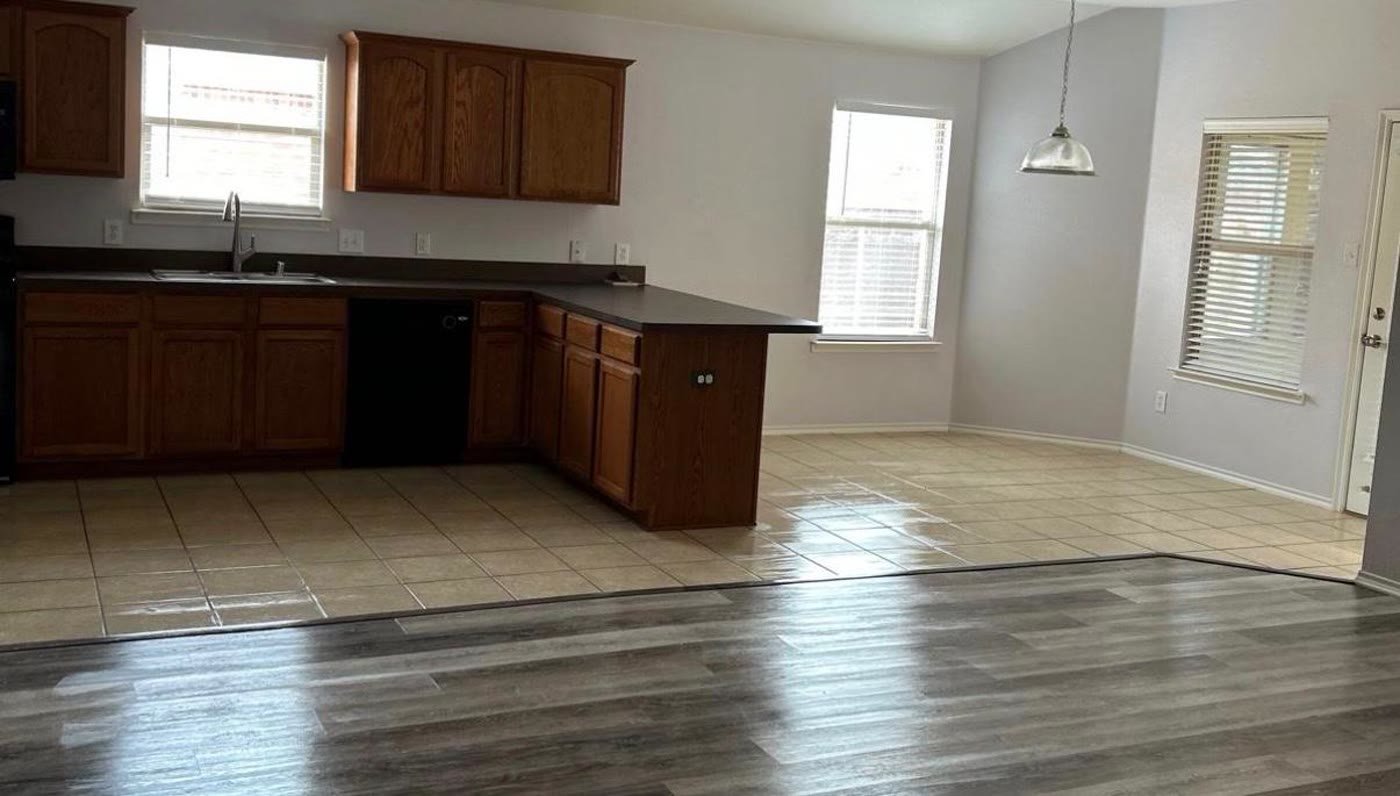 A freshly cleaned, updated kitchen